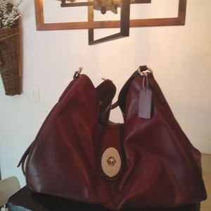Dark red coach purse